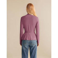 Load image into Gallery viewer, Long Sleeve Cropped Button Front Peplum Top, XL, 6L-195T006