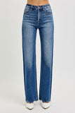 RISEN Tummy Control High Rise Raw Cut Jeans