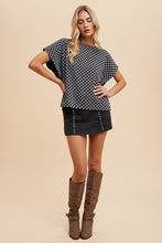 Load image into Gallery viewer, Annie Wear Checkered Round Neck Short Sleeve T-Shirt