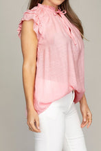 Load image into Gallery viewer, Nuvi Apparel Ruffle trim blouse