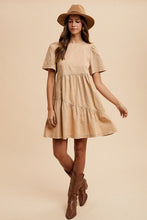 Load image into Gallery viewer, Annie Wear Mineral Washed Round Neck Short Sleeve Denim Dress