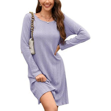 Load image into Gallery viewer, Long Sleeve Pullover Knit Casual Dress, SMALL, 2E-163D001