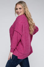 Load image into Gallery viewer, ZENANA Plus Brushed Melange Drop Shoulder Sweater