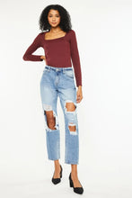 Load image into Gallery viewer, High Rise Distressed Boyfriend Jeans