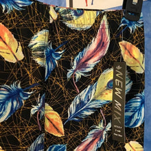Load image into Gallery viewer, Soft Leggings with Blue and Yellow Feather Pattern, Size 2-12, 15J-L025