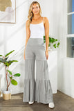 Orange Farm Clothing Tiered Ruffle High Waisted Wide Leg Pants