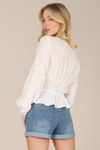 Lilou LS sheer lace top