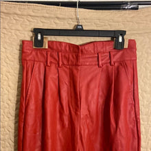 Load image into Gallery viewer, River Island Red Faux Leather Tapered Pants, Size 8, 14C-113B003