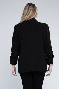 eesome Plus Shawl Lapel Blazer