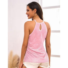 Load image into Gallery viewer, Sleeveless Camisole Halter Neck Sparkly Sequin Top, LARGE, 1FF-168T003