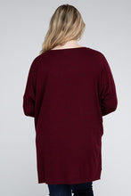 Load image into Gallery viewer, ZENANA Plus Dolman Sleeve V-Neck Side Slit Hi-Low Hem Top