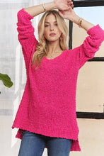 Load image into Gallery viewer, ADORA High-Low Side Slit V-Neck Sweater