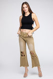 BiBi Distressed Vintage Washed Wide Leg Pants