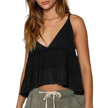 Load image into Gallery viewer, Spaghetti Strap Waffle Knit Crop Boho Tank Top, SMALL, 1B-171T002