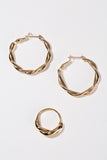 Lilou Big sized ripple ring and earring set