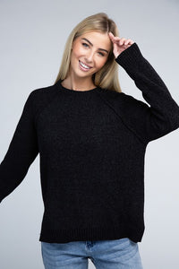 ZENANA Raglan Chenille Sweater