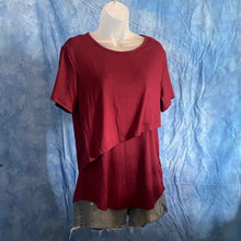 Load image into Gallery viewer, EKOUAER Burgundy Asymmetrical Top, Size M, 3A-124T007