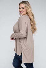 Load image into Gallery viewer, ZENANA Plus Dolman Sleeve V-Neck Side Slit Hi-Low Hem Top