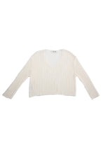 Load image into Gallery viewer, Lilou Variegated rib V neck sweater