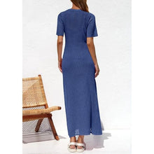 Load image into Gallery viewer, Beach Short Sleeve Hollow Out Sundress, SMALL, 7O-151D003