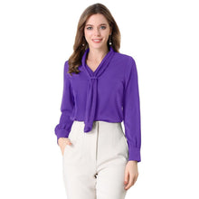 Load image into Gallery viewer, Chiffon Pleated Tie Neck Office Top, Size XXL, 8I-189T005
