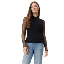 Load image into Gallery viewer, Women Aubree Sheer Pleated Sleeve Sweater, Small, 22L-196T009