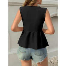 Load image into Gallery viewer, Ribbed Knit Babydoll Sleeveless Crop Top, Large, 22M-199T004