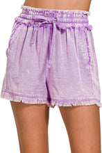 Load image into Gallery viewer, Mineral Frayed Hem Washed Shorts Front