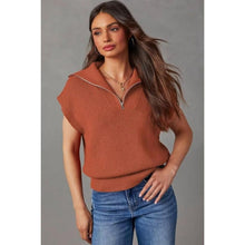 Load image into Gallery viewer, Casual Sleeveless Half Zip Pullover Sweater, Medium, 2I-185T010