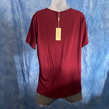 Load image into Gallery viewer, EKOUAER Burgundy Asymmetrical Top, Size M, 3A-124T007