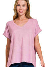 Load image into Gallery viewer, Zenana Soft Melange Hacci V-neck Tee