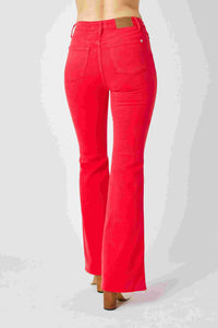 Tummy Control Garment Dyed Flare Jeans Back