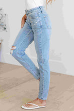 Load image into Gallery viewer, Judy Blue Eloise Mid Rise Control Top Distressed Skinny Jeans