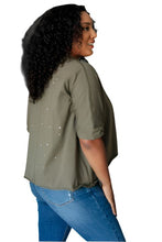 Load image into Gallery viewer, One Eleven North Less Than Stressed Asymmetrical Distressed Top
