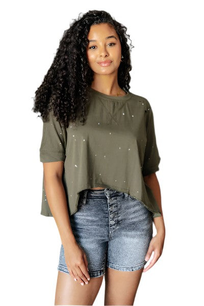 Asymmetrical Distressed Top Front