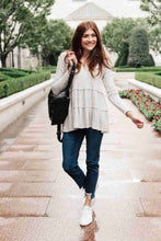 Load image into Gallery viewer, 143 Story Nicely Done Tiered Top in Gray