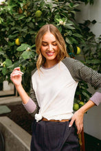 Load image into Gallery viewer, AND THE WHY Suave Stripes Raglan Top