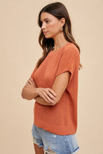 Load image into Gallery viewer, Annie Wear Round Neck Short Sleeve Sweater