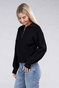 Ambiance Apparel Easy-Wear Half-Zip Pullover