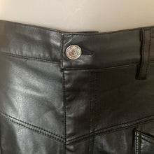 Load image into Gallery viewer, Zara Black Faux Leather 80s Corey Pants, Sz 2, 14C-102B010