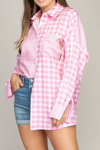 Nuvi Apparel Plaid shirt with a pocket