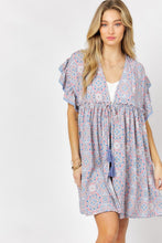 Load image into Gallery viewer, Davi &amp; Dani PRINTED SHORT SLEEVE RUFFLE KIMONO