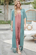 Load image into Gallery viewer, SOLID LONG CARDIGAN WITH FRINGE