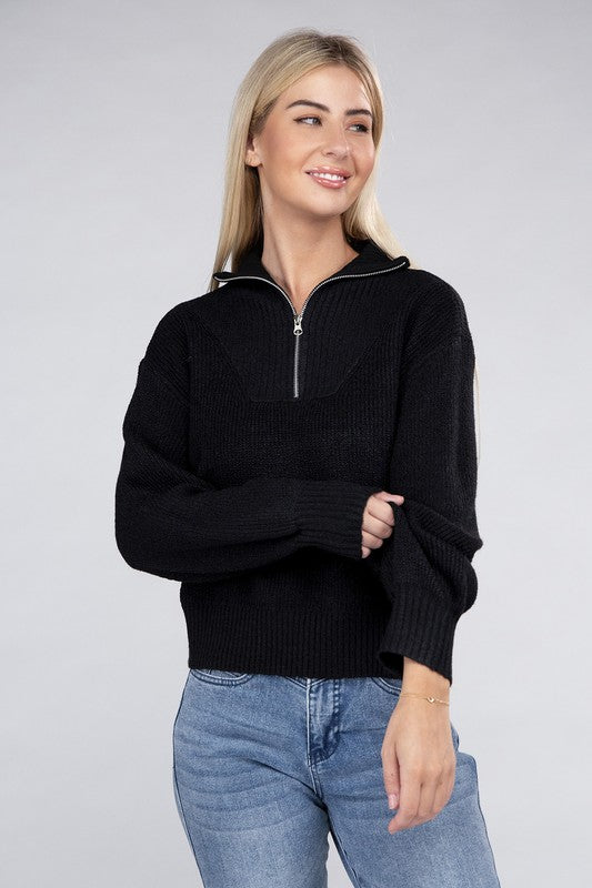 Ambiance Apparel Easy-Wear Half-Zip Pullover