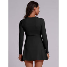 Load image into Gallery viewer, Square Neck Long Sleeve  A-Line Flare Mini Dress, MEDIUM, 15K-172D004