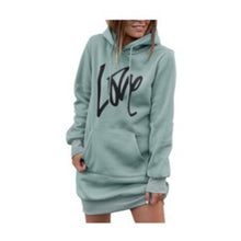 Load image into Gallery viewer, Drawstring Lightweight Long Sleeve Pullover Hoodie Dress, 6I-185D010