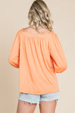 Culture Code Square Neck Puff Sleeve Top