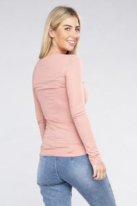 Ambiance Apparel Essential V-Neck Long Sleeve T-Shirt