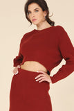 Lilou Ribbed knit crop top and skirt set