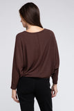 ZENANA Ribbed Batwing Long Sleeve Boat Neck Sweater